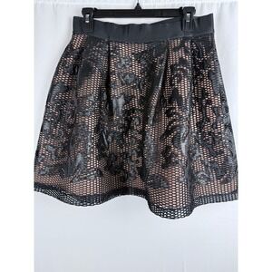 Anthropologie Stella Jamie Skirt Black‎ Lace Overlay Party Cocktail Medium